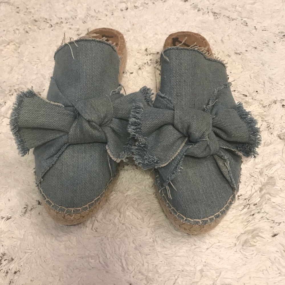 Sam Edelman denim bow espadrilles